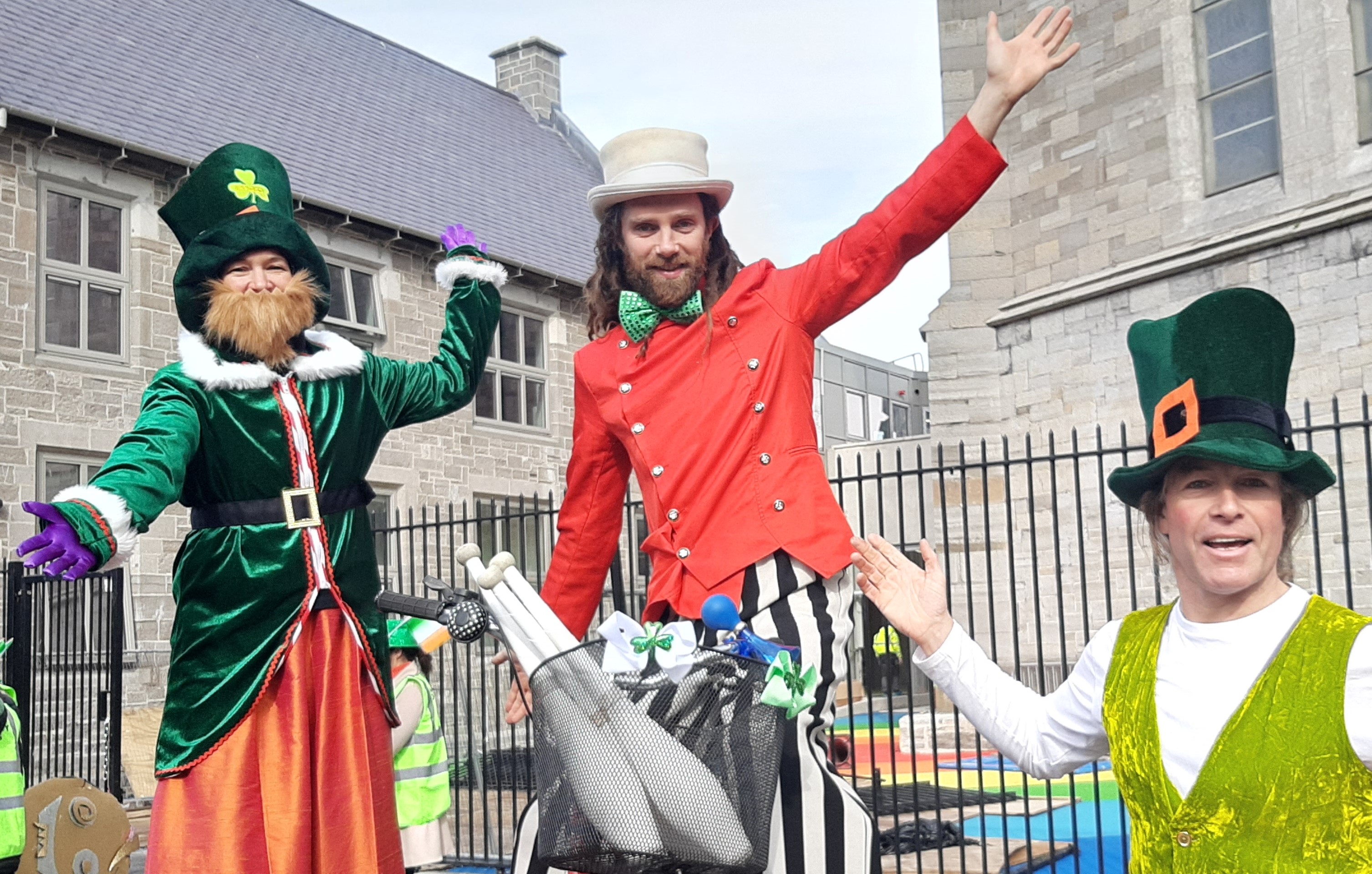 Circus performers at the parade