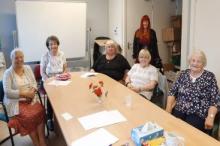 Rachel Hegarty with our Friday knitting group 