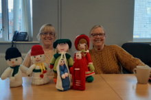 Lily, Patricia and their Christmas dolls