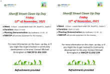 Flyer for Sheriff Street clean-up Nov 12 2021 